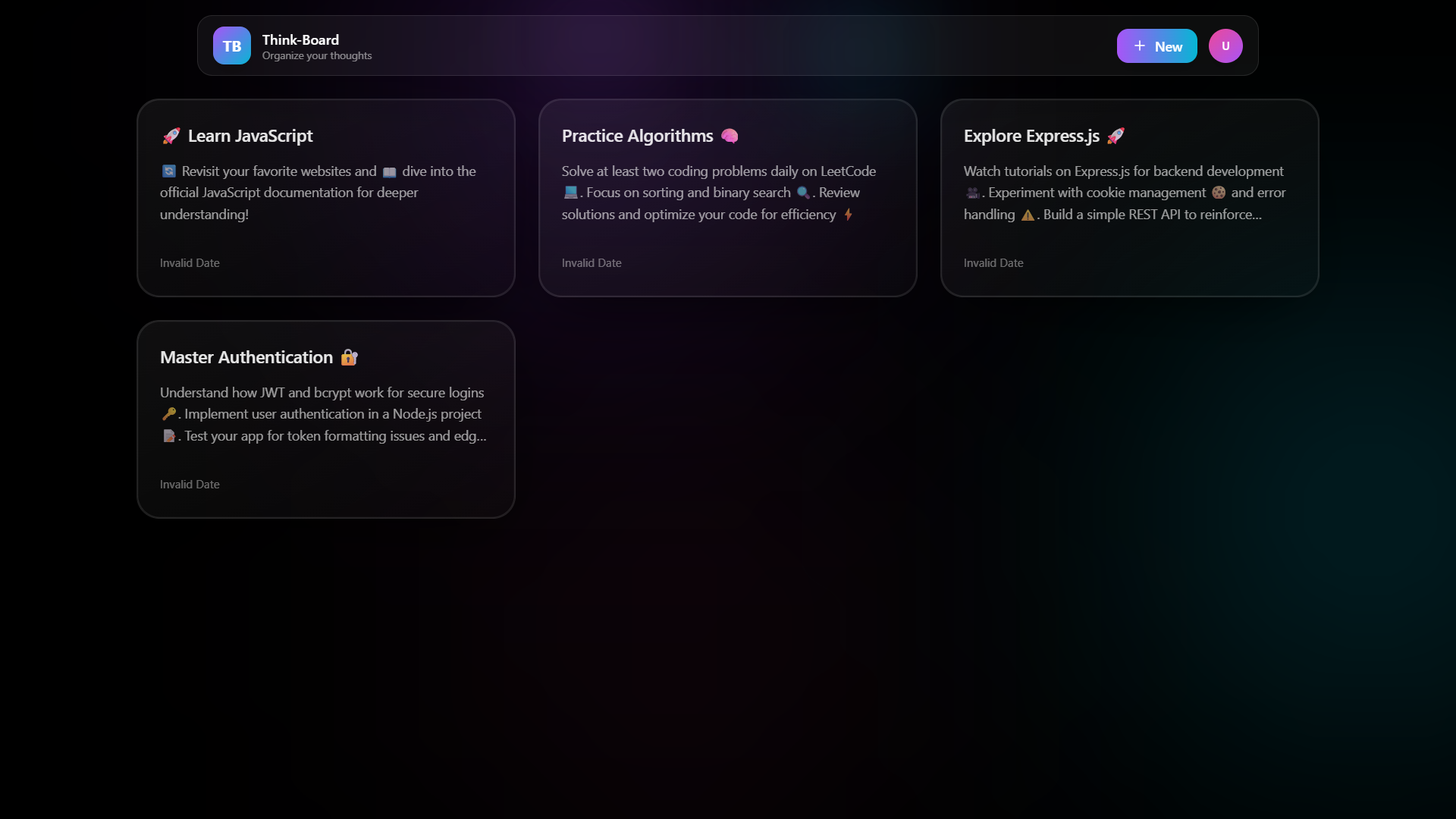 ThinkBoard screenshot