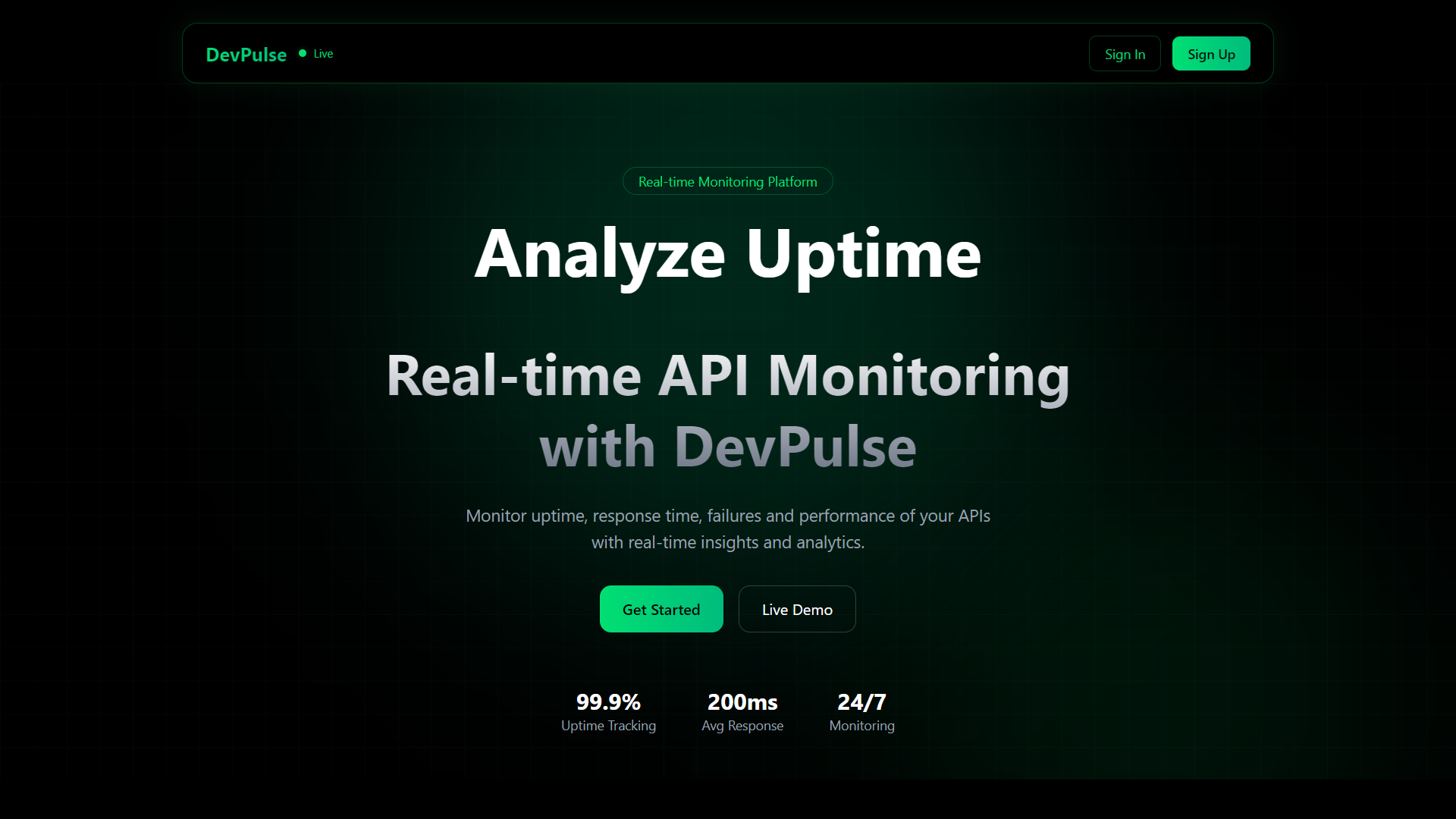 DevPulse screenshot